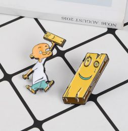 Cartoon Plank and Ed Enamel Pin Cool Boy Brooch Cartoon Character Brooches Lapel Pin Badge Jewelry Children Friends Unisex Gift5143037