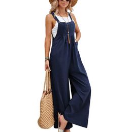 Women's Jumpsuits Rompers Women Loose Fit Fashion Overalls Wide Leg Baggy Bib Overalls Jumpsuit Dungarees Summer Jumpsuit Casual Elegant Overalls Summer d240507