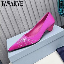 Dress Shoes Women Super High Heel Elegant Pointy Toe Ladies Satin Basic 2024 Summer Party Banquet