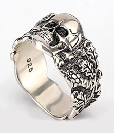 Skull Ring for Men 925 Sterling Silver Skeleton Walking Evil Demon Vintage Punk Rock Cool Skull Ring for Men Fashion Jewelry2185468