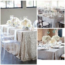 Mats & Pads Sparkly Glitter Sequin Table Cloth Cover Rectangle Tablecloth For Wedding Decor 235h