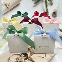 Gift Wrap 10pcs White Paper Box Small Packaging Boxes Wedding Gifts For Guests Candy Baby Shower Party Christmas Sweet