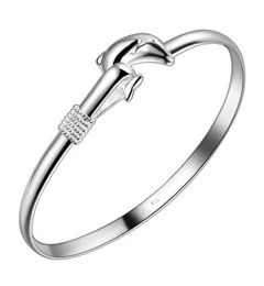 Fashion High Quality Silver Plated Women Jewellery Dolphins Bangles Bracelet Ws037 Q07196413847