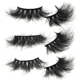 Mink Lashes 25mm Fluffy Messy Reusable 3D Eyelashes Whole Bulk Real Mink Eyelashes Makeup False Eye Lashes6099349