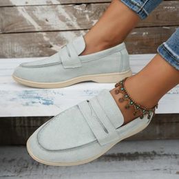 Casual Shoes Ladies Spring Fashion Round Toe Simple Solid Colour Women's Outdoor Slip-on Vulcanised Large Size