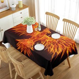 Table Cloth Phoenix Tablecloth Rectangle Ancient Mysterious Animal Auspicious For Outdoor Picnic Mat Kitchen Wedding Decor