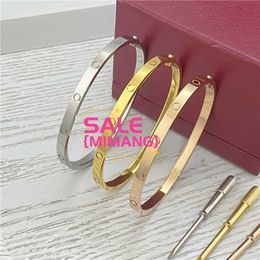 Designer luxury advanced edition designer bracelet bangle for women 18k gold plated silver bracelets with screwdriver 4mm wide size 1619 womens bangles Jewellery ZXD