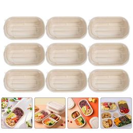 Disposable Dinnerware Clamshell to go container food paper box takeout lunch salad packaging school tray Q240507