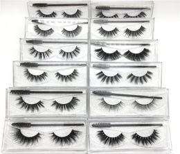 3D Mink Eyelash False Eyelashes Natural Long Fake Eyelash Extension with Portable Eyelashes Brush Thick Faux 3D Mink Eyelashes Eye4227071