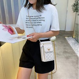 Shoulder Bags MSGHER Women Summer Female Chain Small Casual Diamonds Lattice Saddle Quality Messager