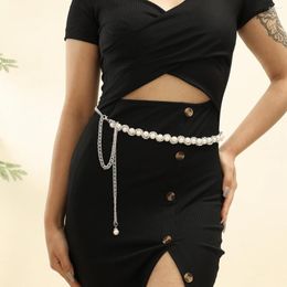 Belts Women's Belt Faux Pearl Chain Belly Dress Evening Gown Noble