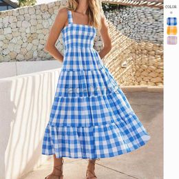 Casual Dresses Designer Dress spring and summer new women's temperament sexy suspenders backless striped dress skirt Plus size Dresses