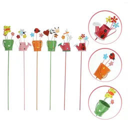 Garden Decorations 6 Pcs Metal Flower Arrangement Cutetito Decorative Plant Stakes Bee Los Muertos Outdoor Yard Iron Ornament