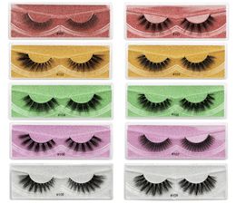 Shideshangpin Colorful False Eyelash 3D Imitation Mink Lashes 1 Pair of Natural Fake Eyelashes With Box Thick 5 Color Base Card Wh2273793