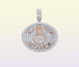 Bling Round Custom Letter Pendant Iced Out Money Bag Dollar Symbol Necklace Paved 5A CZ Cubic Zircon Men Hip Hop Jewelry10709505071644