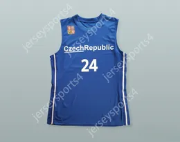 CUSTOM NAY Mens Youth/Kids JAN VESELY 24 CZECH REPUBLIC BASKETBALL JERSEY WITH PATCH TOP Stitched S-6XL