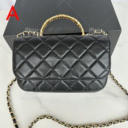 Shoulder bag designer bag 1:1 TOP quality 22cm genuine leather handbag lady chain bag With box C448