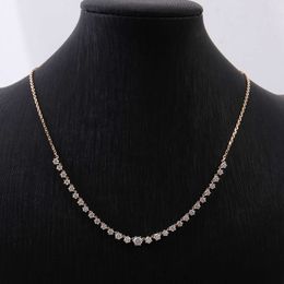Custom Real Gold 2Mm 3Mm 4Mm Lab-Grown Diamonds Bracelet Iced Out VVS HPHT CVD Lab Diamond Tennis Necklace