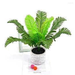Decorative Flowers 1pcs Artificial Green Plants Simulated Iron Leaves Plastic Tropical Palm Bedroom Balcony Christmas Home Garden Decoration