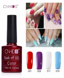 Whole NEW CNHIDS 1PC Nail Gel Polish UVLED Shining Colourful 132 Colors10ML Long lasting soak off Varnish cheap Manicure2503929