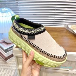 Designer Mule Women Slides Slippers Sandals Flat Baotou Half Slipper Tire Sole Mules Platform Summer Beach Casual Shoes Suede Leather