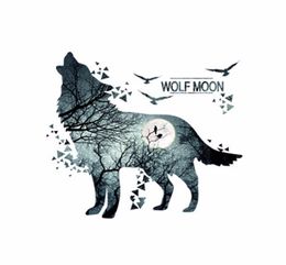 OUTAD Fashion Silhouette Forest Moon Night Wolf Sofa Background Wallpaper Stylish Bedroom Wall Sticker Parlor Mural Home Decor5032543