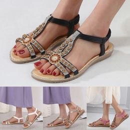 Sandals Slides For Women Shoes Wedge Fashionable Bohemian Diamond Beach Wedges Dressy Summer