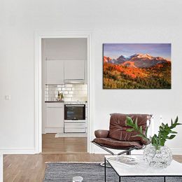 Autumn Landscape Wall Art Sunrise The Wasatch Mountains Utah USA Picture Canvas Print Fall Nature Painting Stretched and Framed Modern Home Living Room Decoration