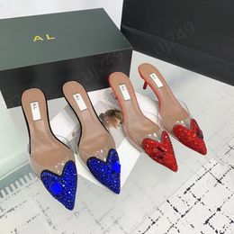 Nuovi marchi puntati Pompe di punta Slingback Scarpe da stiletto Donne Hasp Teli alti in pelle Rivolta di punta di punta 6 cm con scatola taglia 35-42