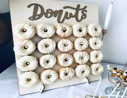 209 Sticks Wooden Donut Wall Donut Display Holder Wedding Party Table Decoration Baby Shower Donuts Birthday Party Supplies 200921203170