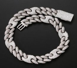 Fashion Rap Accessories 20mm Full Zircons Men039s Big Gold Chain Domineering Cuban Chain Link Hiphop Necklace1019478