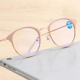 Sunglasses Portable Metal Frame Reading Glasses Anti-UV Blue Rays Presbyopia Eyeglasses Women Men Far Sight Eyewear Vision Care 1 0- 4 285F