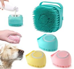 Pet Dog Shampoo Massager Brush Cat Massage Comb Grooming Scrubber Shower Brush for Bathing Short Hair Soft Silicone Brushes7452313