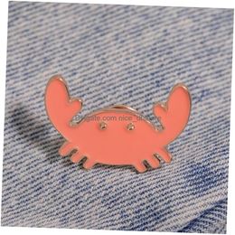 Pins Brooches Cartoon Brooch Cute Accessories Shirt Badge Crab Lapel Pin Badges Vintage Good Gifts Womens Jewellery For Costume Small Otkkq
