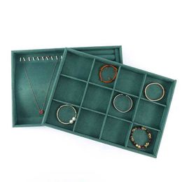 Jewellery Tray Green Velvet Jewellery Tray Ring Bracelet Necklace Pendant Earring Display Organiser Jewellery Storage Tray For Drer