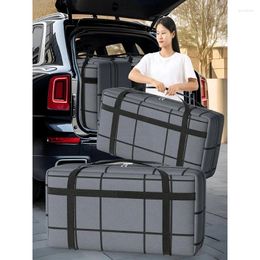 Storage Bags 1PC Large Capacity And Super Load-bearing Black Composite Material Bag Dustproof Moisture-proof With Zipper