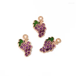 Charms 20pcs/lot 17 10mm Enamel Grape Pendant DIY Necklace Earrings For Jewelry Making Accessories