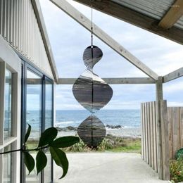 Decorative Figurines Multipurpose Outdoor Living Room Hang Window Flip Spiral Metal Crafts Pendant Wind Chimes Helix Spinner Bell
