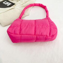 Storage Bags Quilted Women Hand Casual Cheque Cotton-Padded Bag Fashion Winter Simple Solid Colour Soft Warm Elegant For Shopping Travel