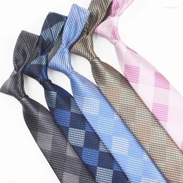 Bow Ties 7cm Plaid Jacquard Suit Neckties Polyester Casual Elegant Shirt Tie High Quality Self-Tied