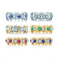 Band Rings Fashion Brand Ladies Multicolor Famous Designer Rings For Women G2209083750048
