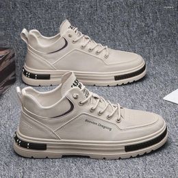 Casual Shoes Luxury British Style 2024 Men's High Top Sports Board Spring And Autumn Comfortable Versatile Sneakers