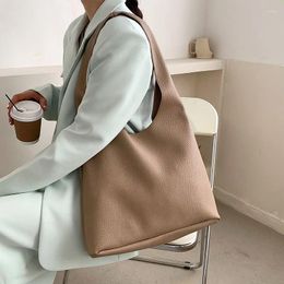 Shoulder Bags High Capacity Simple PU Leather Bag For Women 2024 Trendy Luxury Solid Color Handbags Female Travel