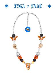 Pendant Necklaces Punk Hip Hop Black orange tiger pattern amber dice adjustable cashew flower butterfly Necklace For Men Women Girls Jewellery J240508