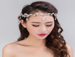 Fashion Rhinestone Silver Women Wedding Bridal Forehead Head Chain Headdress Crystal Pendant Bride Tiara Hair Jewellery Accessory T11826417