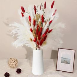 Decorative Flowers Natural Pampas Dried Bouquet Preserved Plants Tails Lover Grass Christmas Garden Decoration Wedding Arrangement