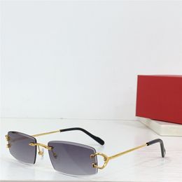 New fashion design square sunglasses 0465S metal frame rimless cut lens simple and versatile style summer outdoor uv400 protection eyewear