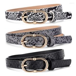Belts Trendy Snake Pattern Women's Belt Personalized Daily Wear Dress Jeans Elliptical Button Multi Color Decoration