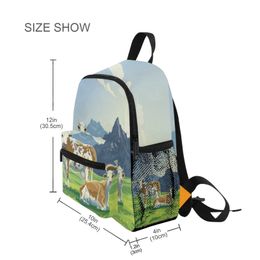 Backpacks 12 Inch Bendy Kindergarten Infantile Small School Bag Cute Cows Cartoon Bookbag Children Baby Toddler Bag Kid Backpack