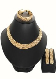 Earrings Necklace High Quality Gold Plating Ltaly Jewelry Set For Women African Beads Jewlery Fashion2468866